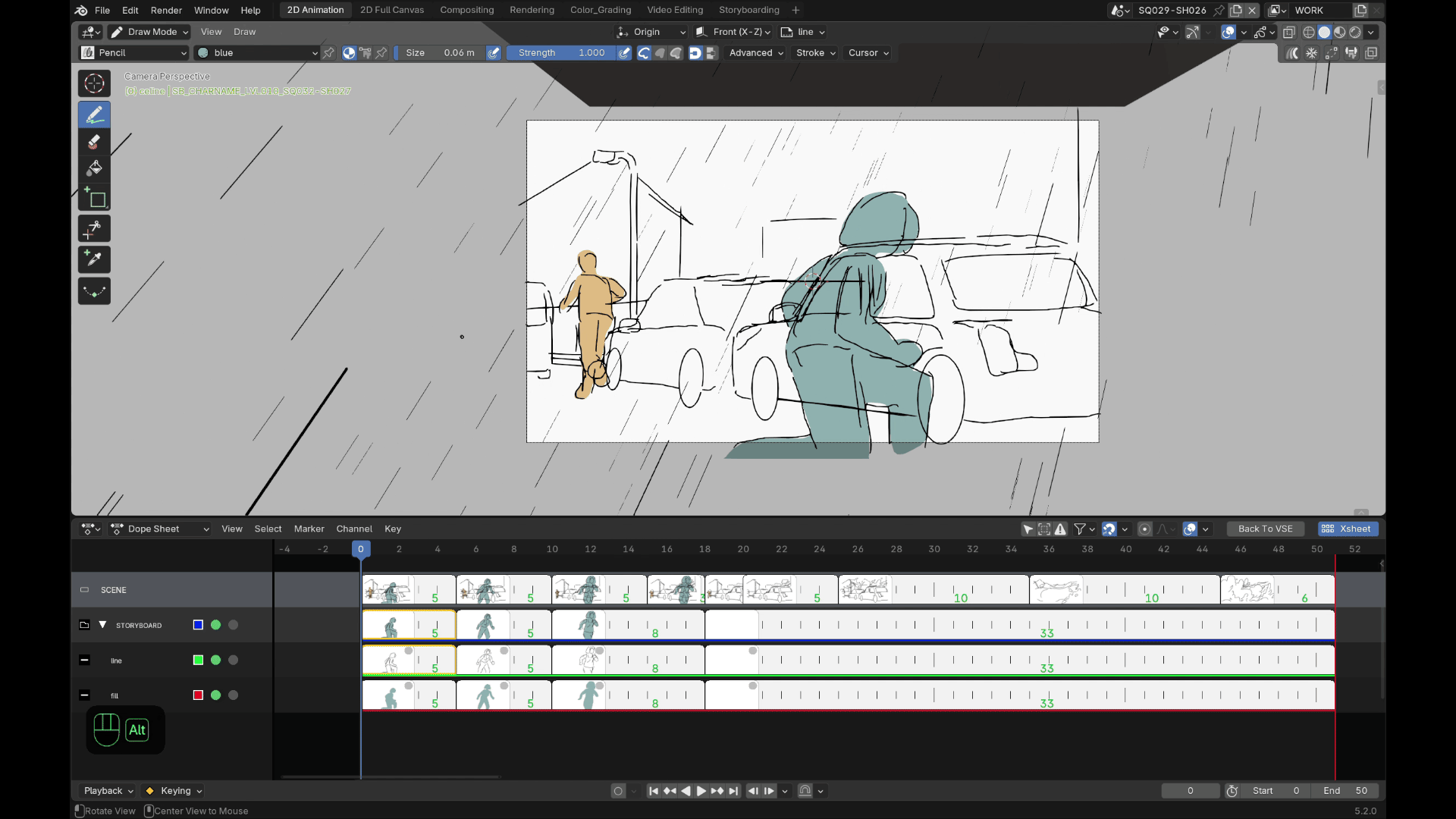 3D viewport scrubbing