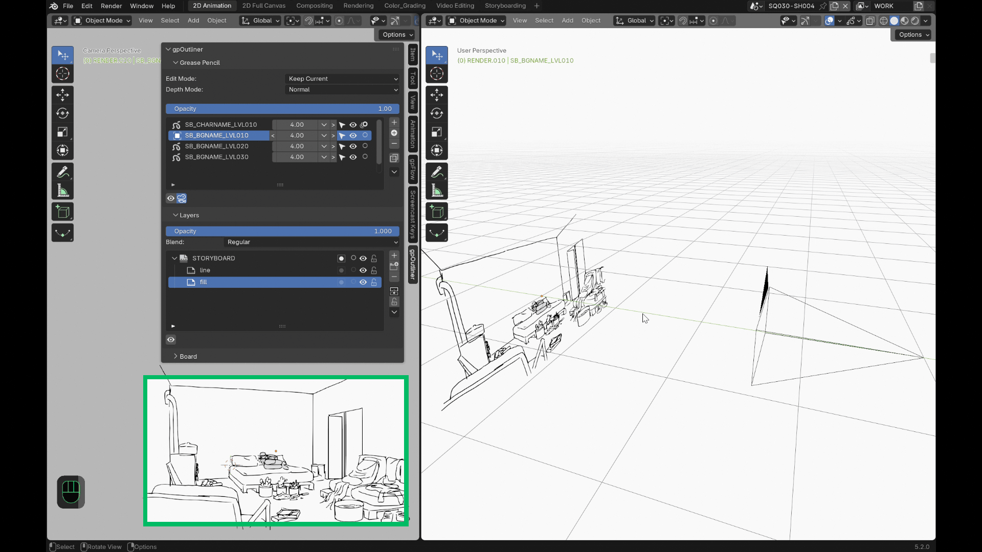 Compensate mode keeping apparent size constant